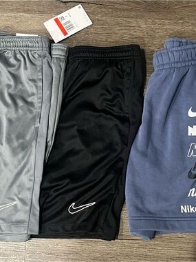 Nike Kids Shorts Trio - Gray, Black, Blue-L